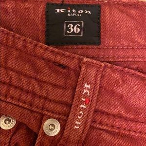 Kiton men’s red jean